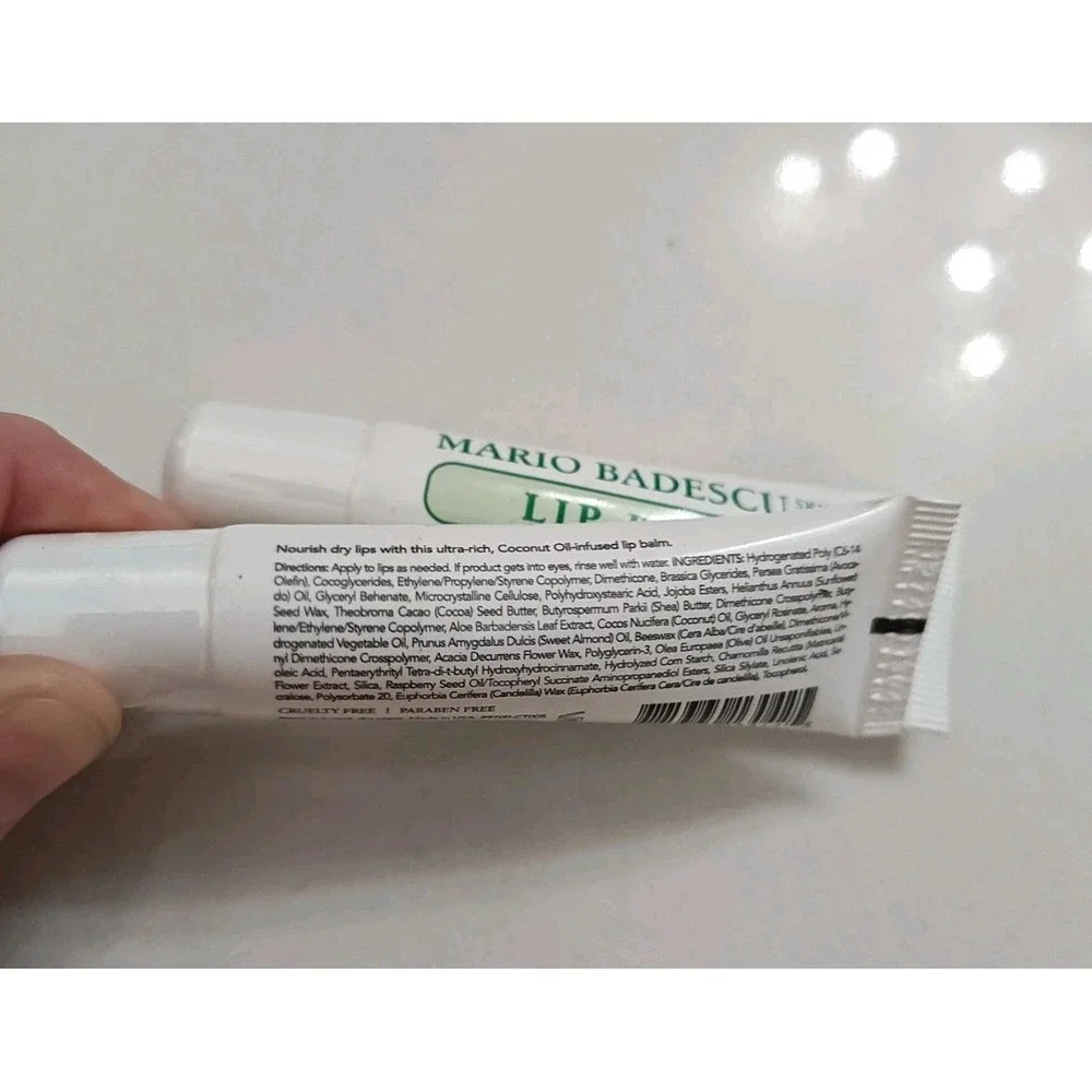 Mario Badescu Moisturizing Lip Balm Dry Cracked Lips Coconut ‎ Oil 0.35 oz. x 2